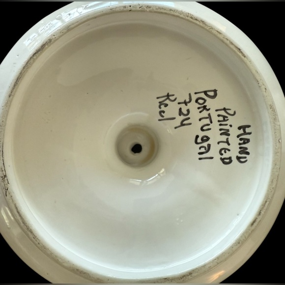 Hand-Painted Portuguese Pottery Candle Holder - Pierced Design - Picture 3 of 5